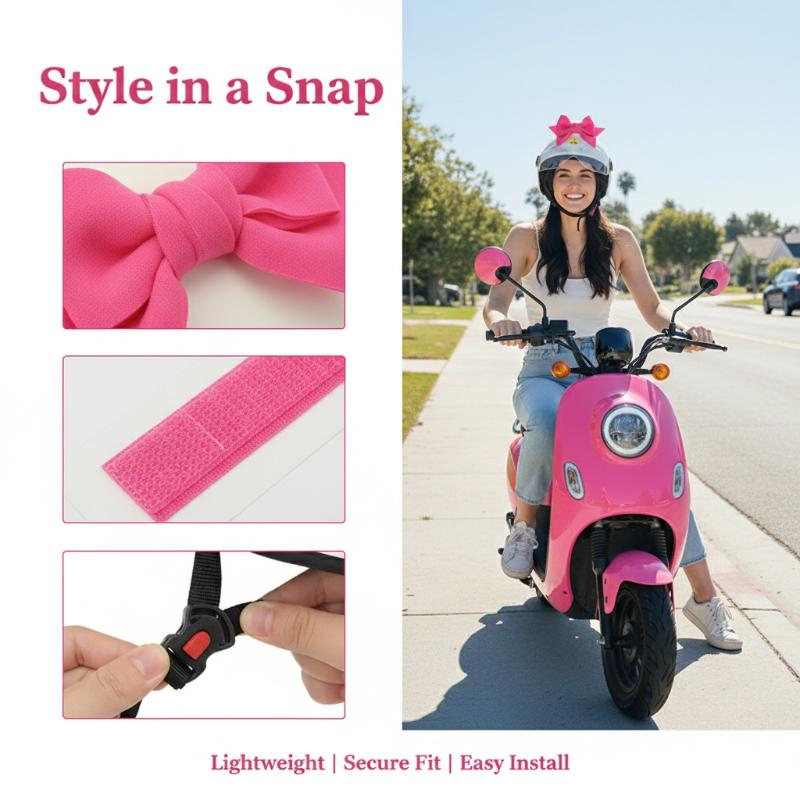 Car Accessories Girl - Motorcycle Helmet Bow Decoration Electric Bike