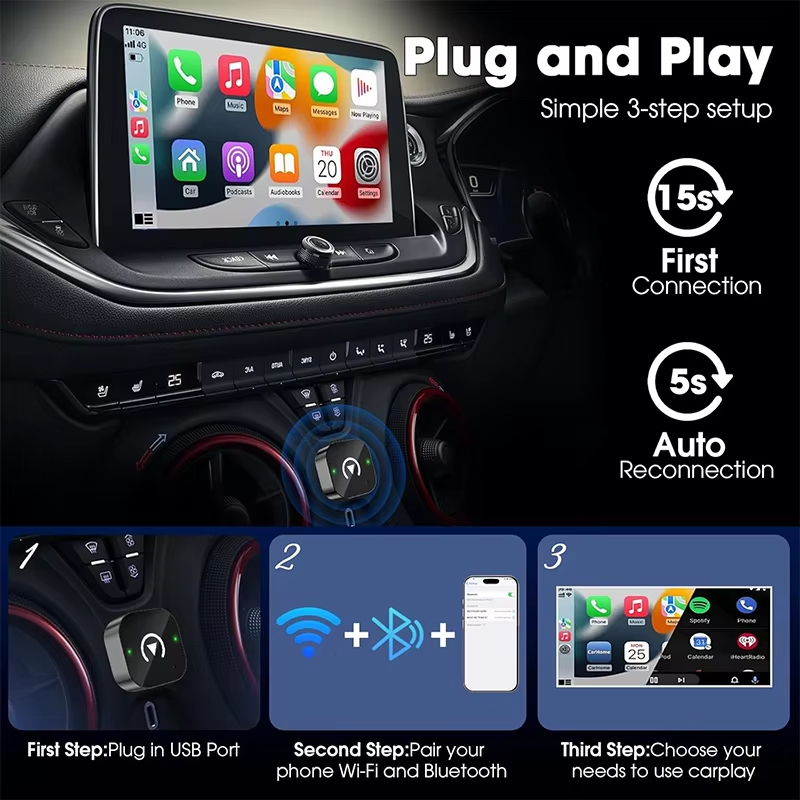 2-in-1 Wireless CarPlay Adapte - Car Accessories Usa review and price