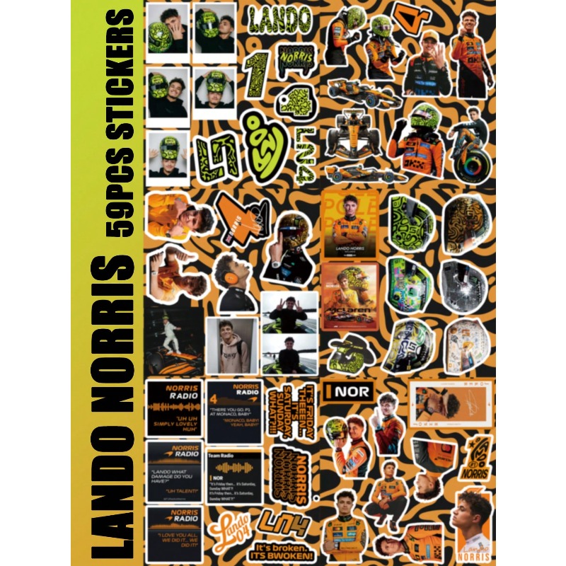 59PCS Lando Norris racing-them - Car Accessories Nz review and price